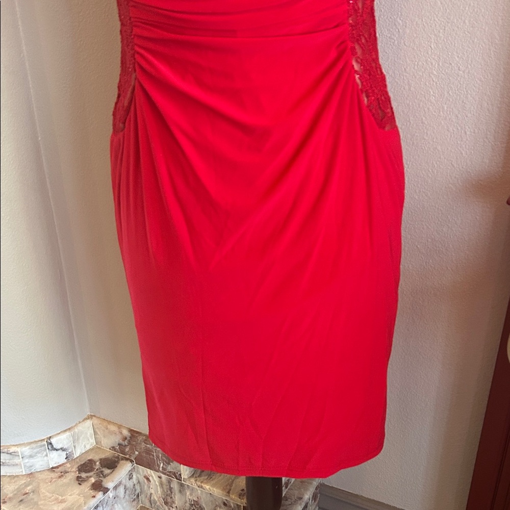 R&M Richards Red Lace Mini Dress - Picture 5 of 12